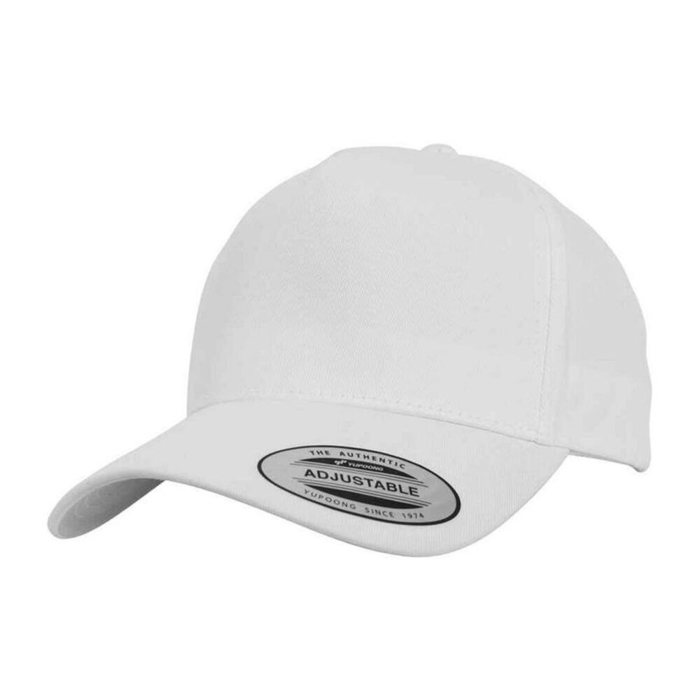 Flexfit 5 Panel  Classic Baseball Cap / White